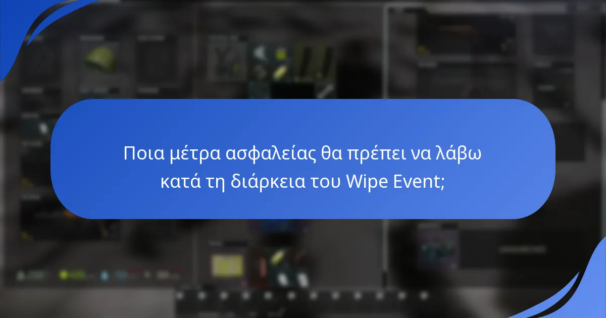 Πώς μπορώ να διασφαλίσω την ασφάλεια του λογαριασμού μου κατά τη διάρκεια του Wipe Event;