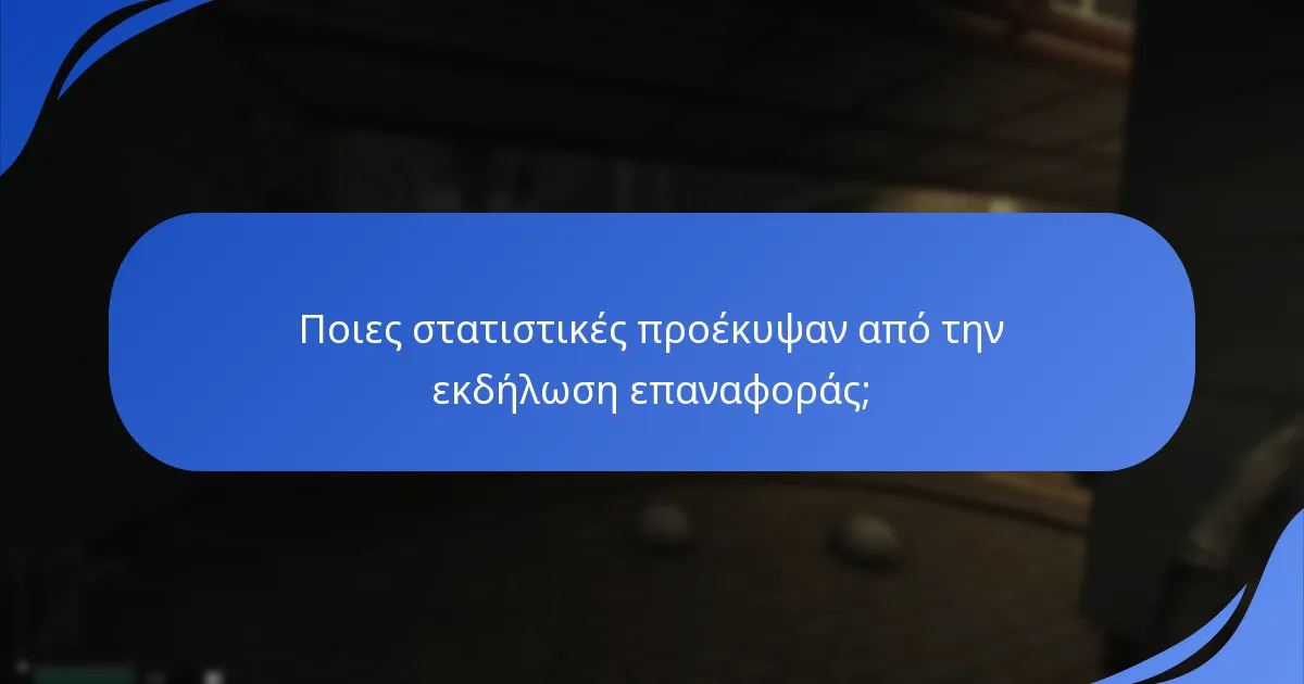 Ποιες στατιστικές προέκυψαν από την εκδήλωση επαναφοράς;