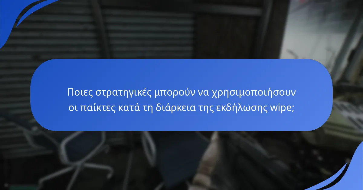 Ποιες ανταμοιβές και βραβεία είναι διαθέσιμα κατά τη διάρκεια της εκδήλωσης wipe;