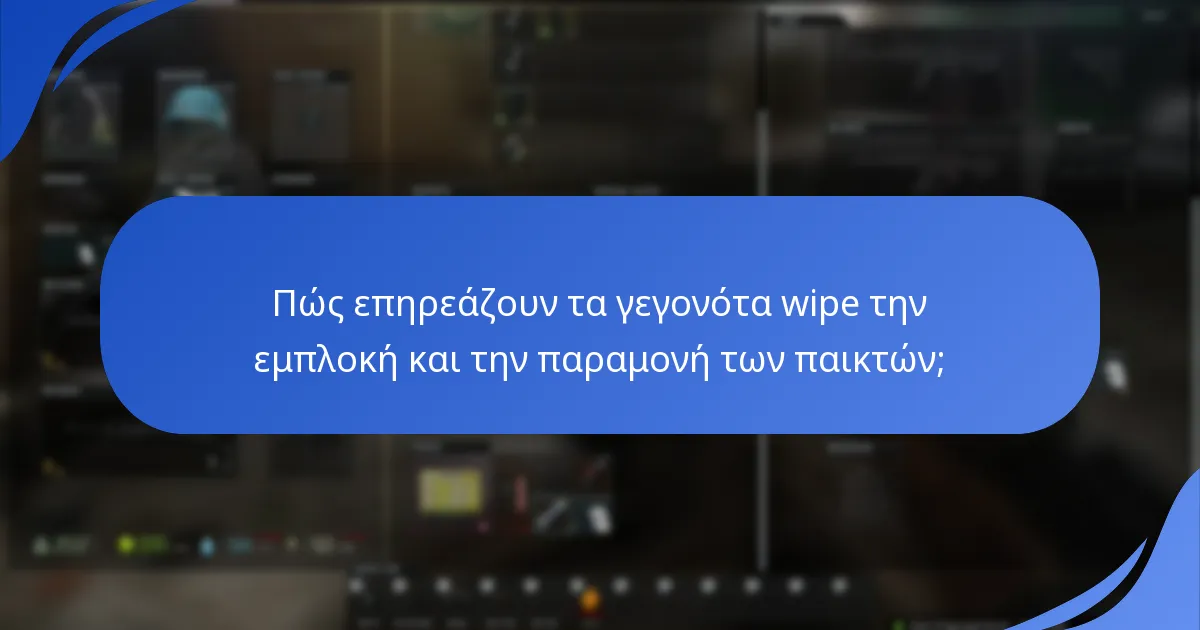 Πώς επηρεάζουν τα γεγονότα wipe την εμπλοκή και την παραμονή των παικτών;